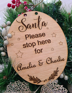 Santa Please Stop Here Door Sign